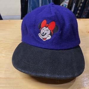 Vintage Disney Minnie Mouse felt / suede SAMPLE cap -purple Mickey Mouse OSFA